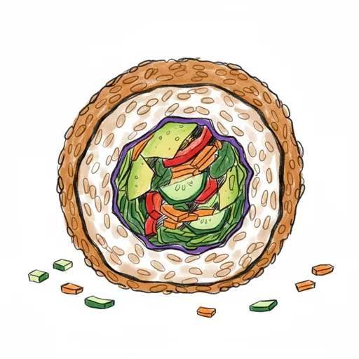 brown rice vegetable sushi roll