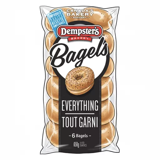 scooped whole wheat everything bagel
