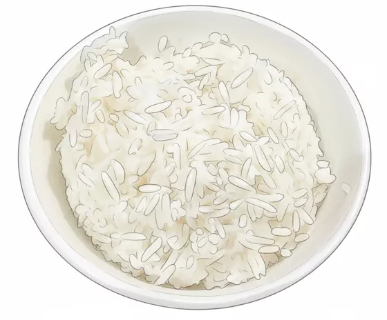 white rice cooked
