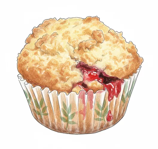 white chocolate raspberry muffin