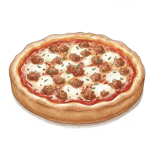 deep dish sausage pizza