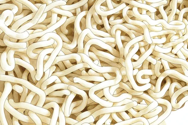 cooked noodles