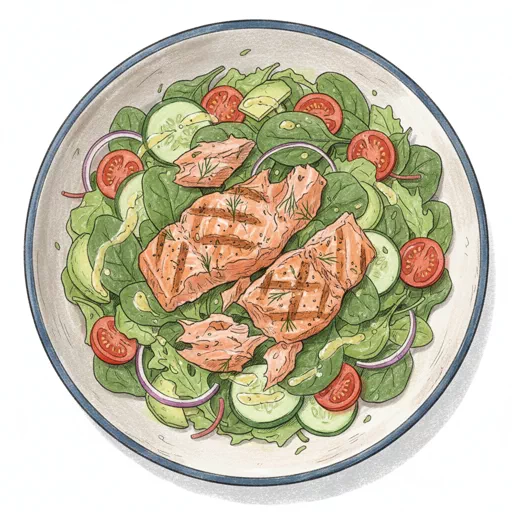 salad with salmon